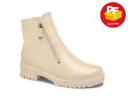 Bota Coturno Mississipi MI842 Baunilha Feminina Leve e Estilosa