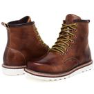 Bota Coturno Moc Toe Couro Lactego Confortável Bota Coturno Moc Toe Couro Lactego Confortável
