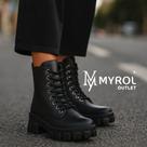 Bota Coturno Moderna Tratorada Zíper Lateral