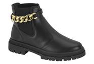 Bota Coturno Moleca 5344.103 Salto Médio Tratorada Feminina-Preto