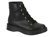 Bota Coturno Moleca Feminina Cano Baixo Tratorada Cadarço Conforto