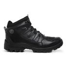 Bota Coturno Motociclista Centuria Cano Baixo em Couro Preto