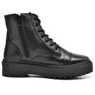 Bota Coturno Preta Feminina Cano Curto Tratorada Conforto 21 Bota Coturno Preta Feminina Cano Curto Tratorada Conforto 21