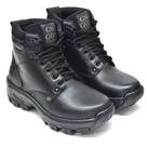Bota Coturno Preto 100%Couro com C.A bico PVC REF:04Preto