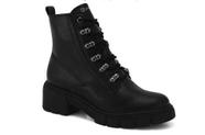 Bota Coturno Ramarim Preta com arramarão em cadarço estilo Ref: 24-12102