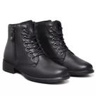 Bota coturno tradicional preto couro pelica