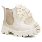 Bota Coturno Tratorada Chelsea Feminina Off White e Preto Blogueira - VK