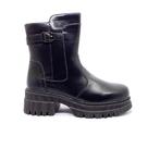 Bota Coturno Tratorado Mooncity Cano Baixo Salto Grosso 72265 Preto