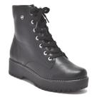 Bota Coturno Via Marte Flatform Tratorado Lançamento Preto