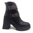 Bota Coturno Vizzano Feminina Salto Bloco Com Strass Bota Coturno Vizzano Feminina Salto Bloco Com Strass
