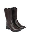 Bota Coturno Western Cowboy Feminina Confortável Texana Salto Grosso Cano Médio Country Bico Fino We