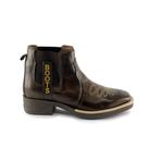 Bota Country de Couro na Cor Café com Elástico e Detalhe na Frente - CHACAL Bota Country de Couro na Cor Café com Elástico e Detalhe na Frente - CHACAL