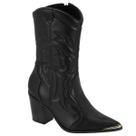 Bota Country Fem. Western Texana Cano Médio Vizzano 3113101 Cor:PretoTamanho:37
