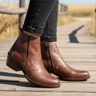 Bota Country Feminina Mulher Moça Menina Botinha Leve Macia Confortavel Com Ziper 3536