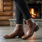 Bota Country Feminina Vaquejada Cavalgada Botinha Mulher Couro Legitimo 3536