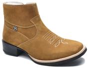 Bota Country Maculina De Couro Cano Medio Cla Cle