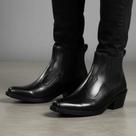 Bota Country Masculina Bico Fino Em Couro Legítimo Com Elástico Preta Kapell