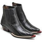 Bota Country Masculina Couro Bico Fino Perfuros Moderna
