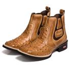 Bota Country Masculina Couro Cano Curto Bico Quadrado Cowboy