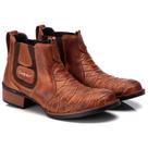 Bota Country Masculina Couro Cano Curto Escamada Moderna