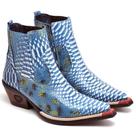 Bota Country Masculina Couro Jacaré Bico Fino Textura Estilo