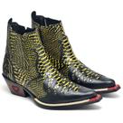 Bota Country Masculina Couro Jacaré Bordado Sofisticada