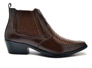 Bota Country Masculina Em Couro Bico Fino Confort
