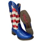 Bota Country Texana Feminina Goyazes Azul Bico Quadrado Ref.2332-CBF