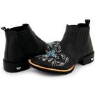 Bota Country Texana Feminino Texas Gold de Couro Preto Oferta
