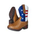 Bota Country Texana Infantil Couro Masculina Eua Avestruz