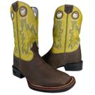 Bota Country Texana Masculina Durango Marrom Amarelo Branco Verde