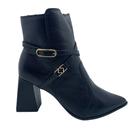 Bota Couro Bebecê Preta Bico Fino Salto Bloco 4342062 - Preto 38 Bota Couro Bebecê Preta Bico Fino Salto Bloco 4342062 - Preto 38