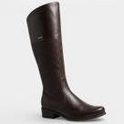 Bota Couro Bottero Texturizada Cano Alto Feminina - Marrom Escuro - 35