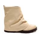 Bota Couro Off White Cano Curto Cecconello 2622001-1