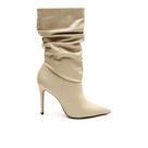 Bota Couro Off White Cano Médio Slouchy Cecconello 2130006-26