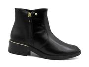 Bota Curta Comfortflex Ankle Boot Couro Preto 2469301
