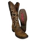 Bota De Boiadeira Goyazes Oficial Couro Dallas Furta Cor Marrom Escuro Bico Quadrado R. 243203-CF