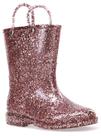 Bota de chuva Western Chief Girl Glitter impermeável em ouro rosa 11C Bota de chuva Western Chief Girl Glitter impermeável em ouro rosa 11C