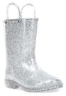 Bota de chuva Western Chief Girls Glitter Silver tamanho 12C
