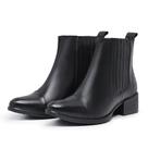 Bota de Couro Chelsea Feminina Elástico Lateral