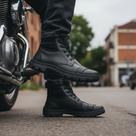 Bota De Couro Motociclista Rgn Solado Borracha Andar De Moto