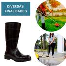 Bota De Pvc Borracha Cano MEDIO Preta Sem Forro Galocha Impermeável Lavagem Chuva