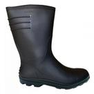 Bota De Pvc Forrada Impermeável Borracha Motoboy Chuva Moto - Preto - 36