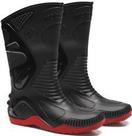 Bota de pvc preta sol vermelho c/medio