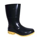 Bota de PVC Safety Boots Kadesh Preta/Amarela Nº39 - Resistente à Água e Óleo