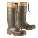 Bota de Segurança Ecoboots Bracol PU Cano longo Verde Solado Bege Sem Bico Com Polaina CA35047 Tamanho:38Cor:Verde