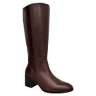 Bota Democrata Feminina Anne Cano Alto 670103 Marrom