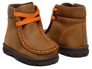 Bota Destroyer Infantil Tênis Fóssil Caramelo Costura Laranja-Caminhos da Roça