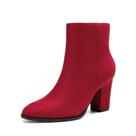 Bota DREAM PAIRS ANITA Salto Grosso 7,5 cm Vermelha Tamanho 6,5