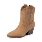 Bota DREAM PAIRS Botas Western de Tornozelo Cowboy Tan Tamanho 11